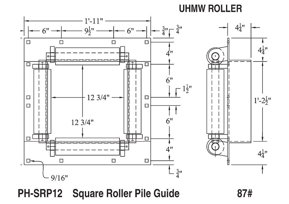 Square Pile Guide (Poly)