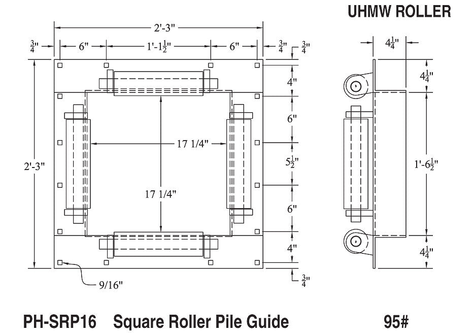 Square Pile Guide (Poly)