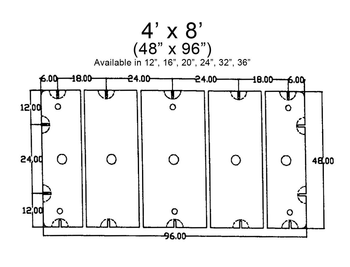 Dock Float Chart 4' X 8' Float - Boat Dock Flotation
