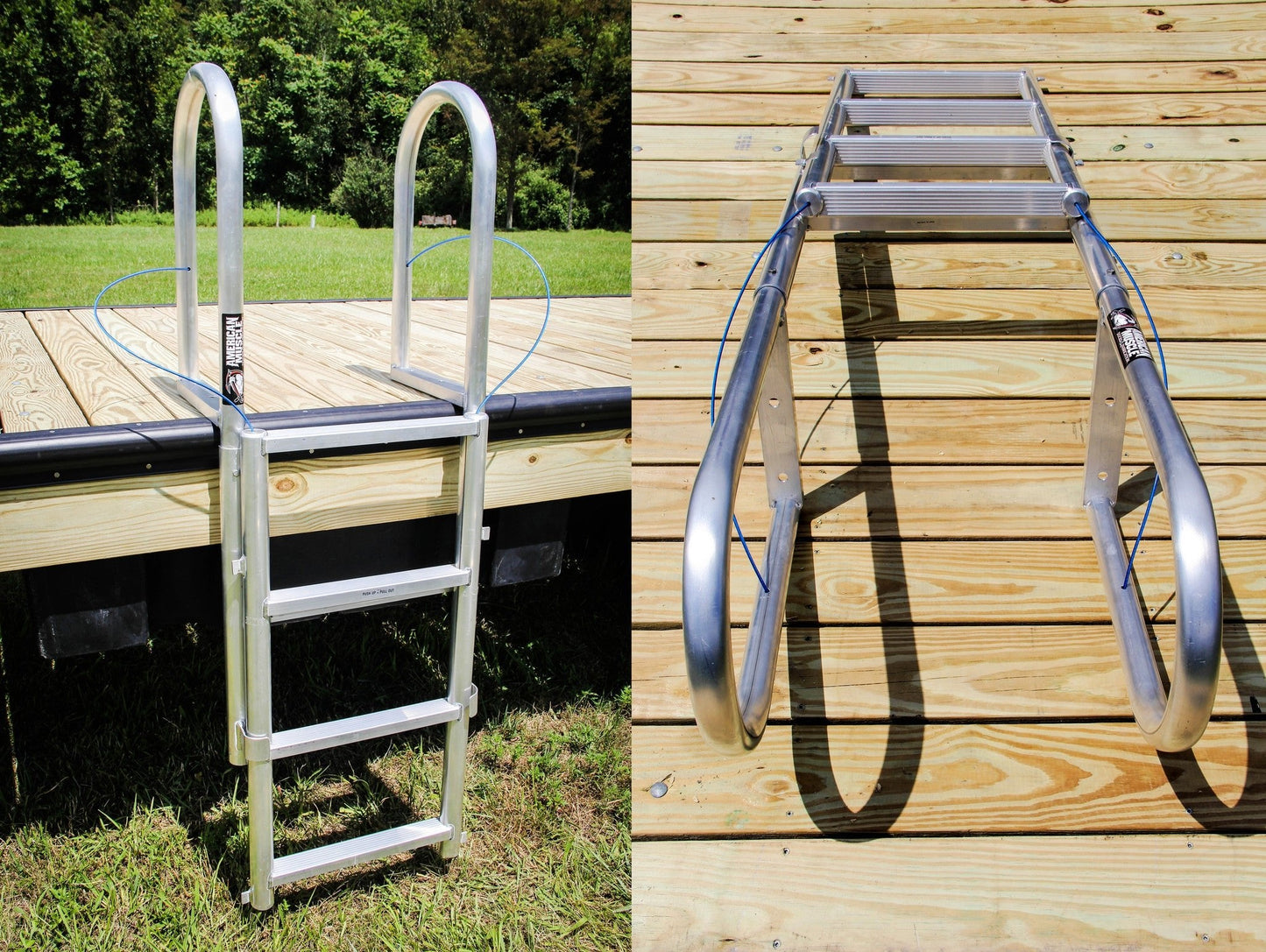 Retractable Lift Ladder - 7 Step Wide - American Muscle Docks & Fabrication